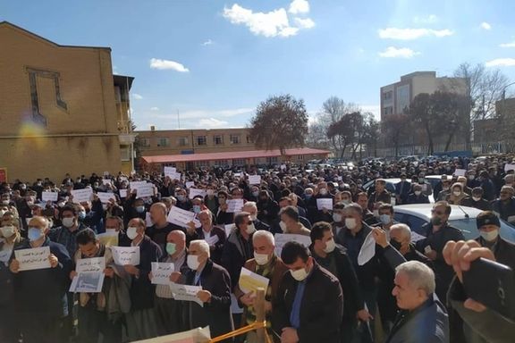 Iranian teachers protested in more than 50 cities on Thursday, January 13