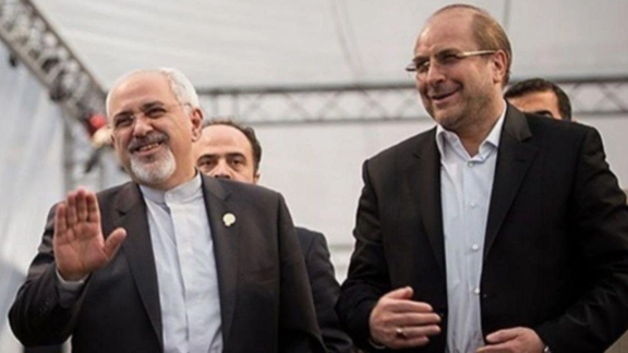 Iran's deputy president Javad Zarif and parliament speaker Mohammad Bagher Ghalibaf