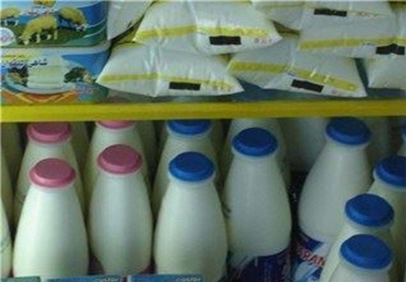 Dairy products in a supermarket in Tehran.