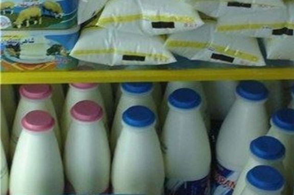 Dairy products in a supermarket in Tehran.