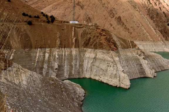 A view from Amir Kabir dam, also known as Karaj dam, a multi-purpose dam to provide tap water for the capital alongside agricultural development in Karaj