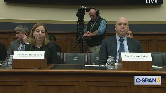 US deputy special envoy to Iran Abram Paley and Elizabeth Rosenberg, assistant US Treasury secretary, during a hearing by the House Financial Services Subcommittee on Oversight and Investigations, on December 13, 2023
