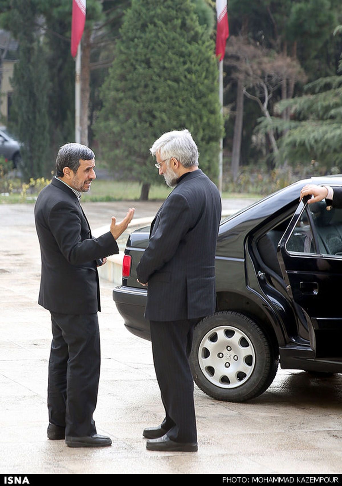 Iran’s former president Mahmoud Ahmadinejad (left) and ultra-conservative politician Saeed Jalili 