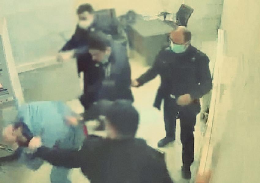 Hacked CCTV images show a prisoner being beaten in Tehran's Evin prison in 2021