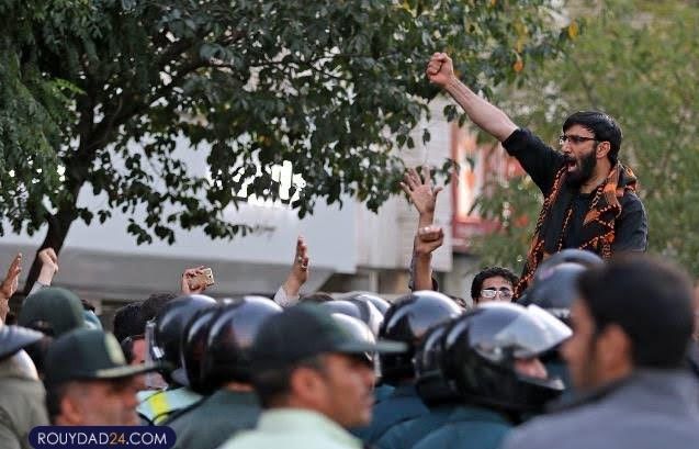 A rabble-rouser campaigns for Alamolhoda in Mashhad on April 5, 2022