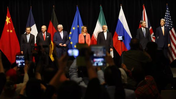 2015 nuclear deal negotiators pose for a photo at the UN building in Vienna, Austria.