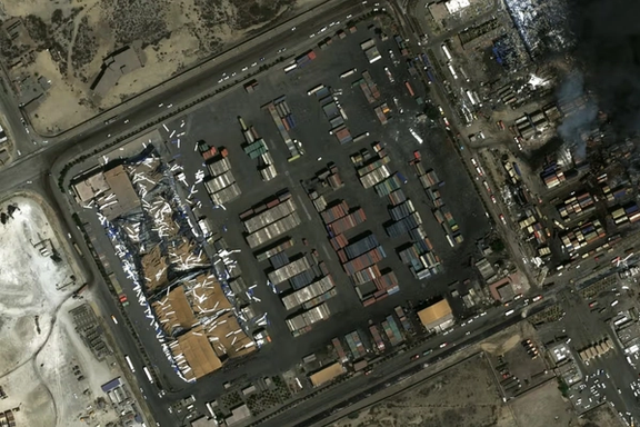 Area No. 2: the roof of the Khazar Qeshm warehouse, adjacent to the Sina premises, has been completely destroyed