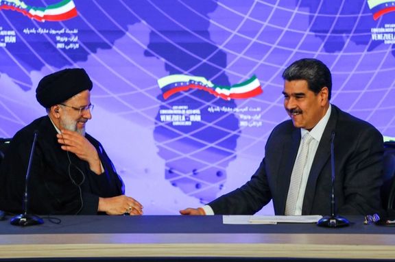 Venezuela's President Nicolas Maduro and Iranian President Ebrahim Raisi meet at the Miraflores Palace, in Caracas, Venezuela June 12, 2023.