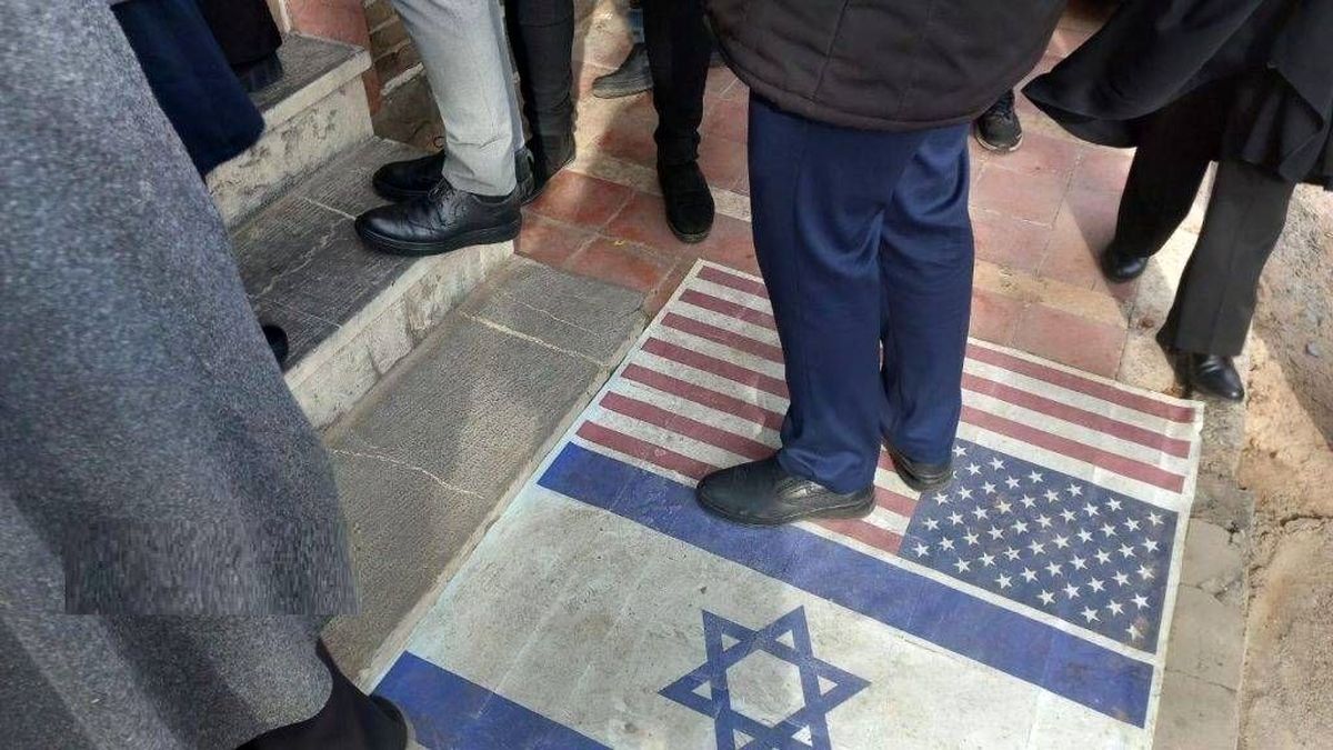 Trampled US flag removed from Iranian presidential office threshold