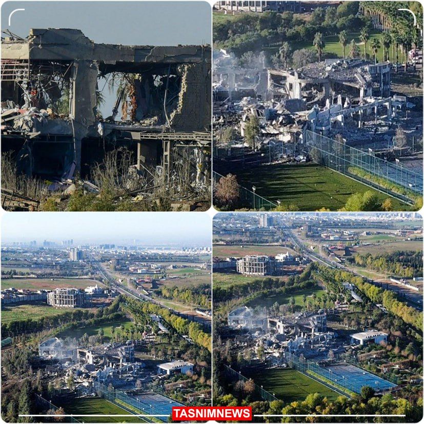 A combo picture of the aftermath of Iran’s attack on Erbil, Iraqi Kurdistan (January 2024)  