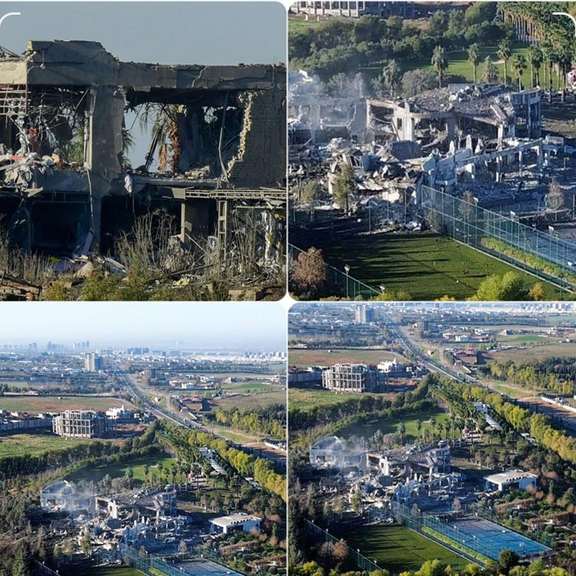 A combo picture of the aftermath of Iran’s attack on Erbil, Iraqi Kurdistan (January 2024)
