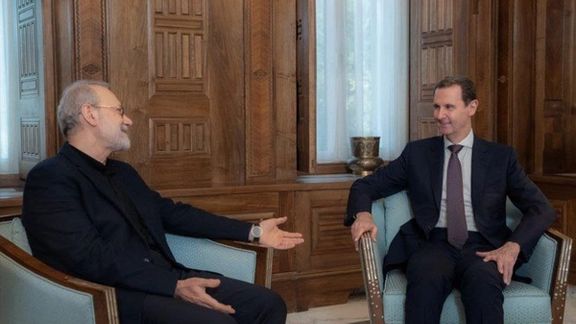 علي لاريجاني مستشار المرشد الإيراني يلتقي بشار الأسد في دمشق