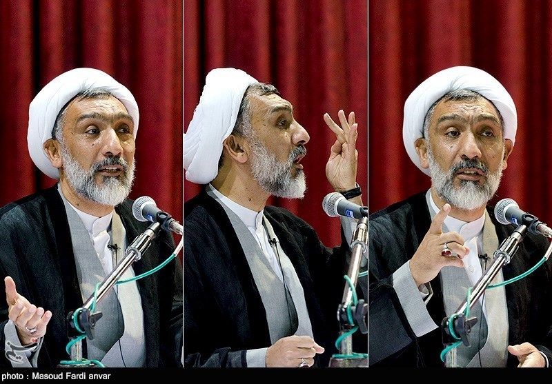 Pourmohammadi speaking during an event in 2018