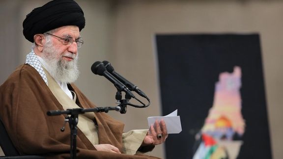 Iran’s Supreme Leader Ali Khamenei during a meeting in Tehran on October 25, 2023