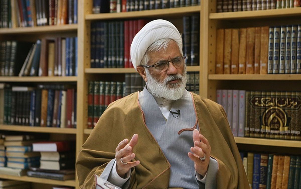 Leading cleric Mohammad Reza Nourollahi speaking with Aftab news in July 2022