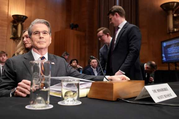US Treasury Secretary Scott Bessent takes his seat to speak at a Senate Banking, Housing and Urban Affairs Committee hearing on the Financial Stability Oversight Council's annual report to Congress, on Capitol Hill in Washington, DC, on February 5, 2026.