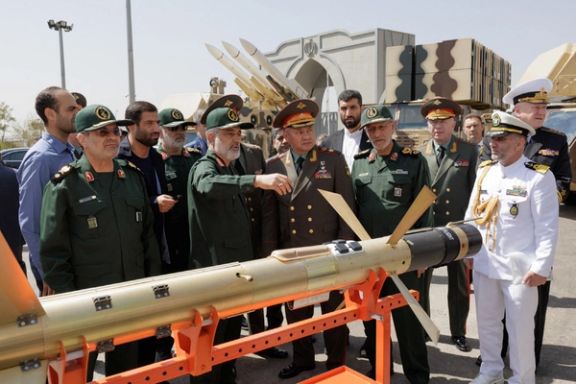 Russia's Defence Minister Sergei Shoigu, accompanied by Iran's high-rank military officials, visits an Iranian aerospace industry's exhibition to inspect air defence weapons and unmanned aerial vehicles in Tehran, Iran, September 20, 2023.
