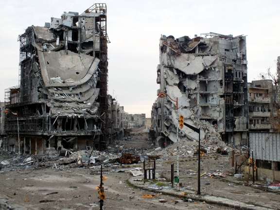 Civil war devastation in Syria