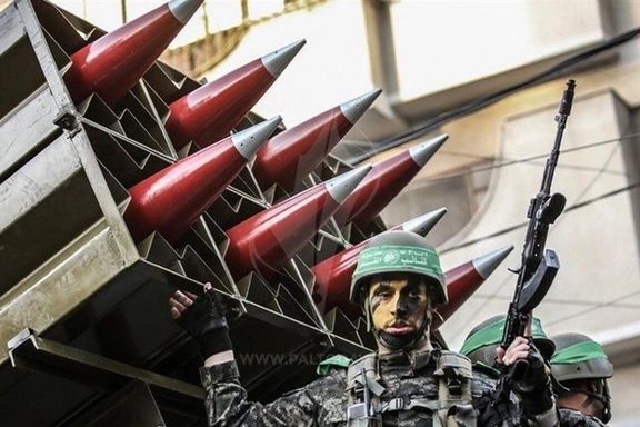 An undated photo showing a Qods proxy force with a rocket launcher.