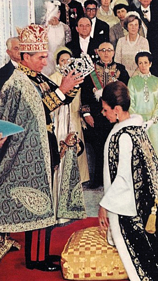 Mohammad Reza Shah crowning his wife, Empress Farah, at their coronation in 1967