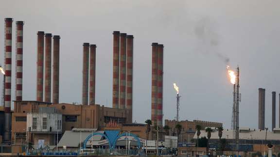 Iran's oldest oil refinery in Abadan near the Persian Gulf
