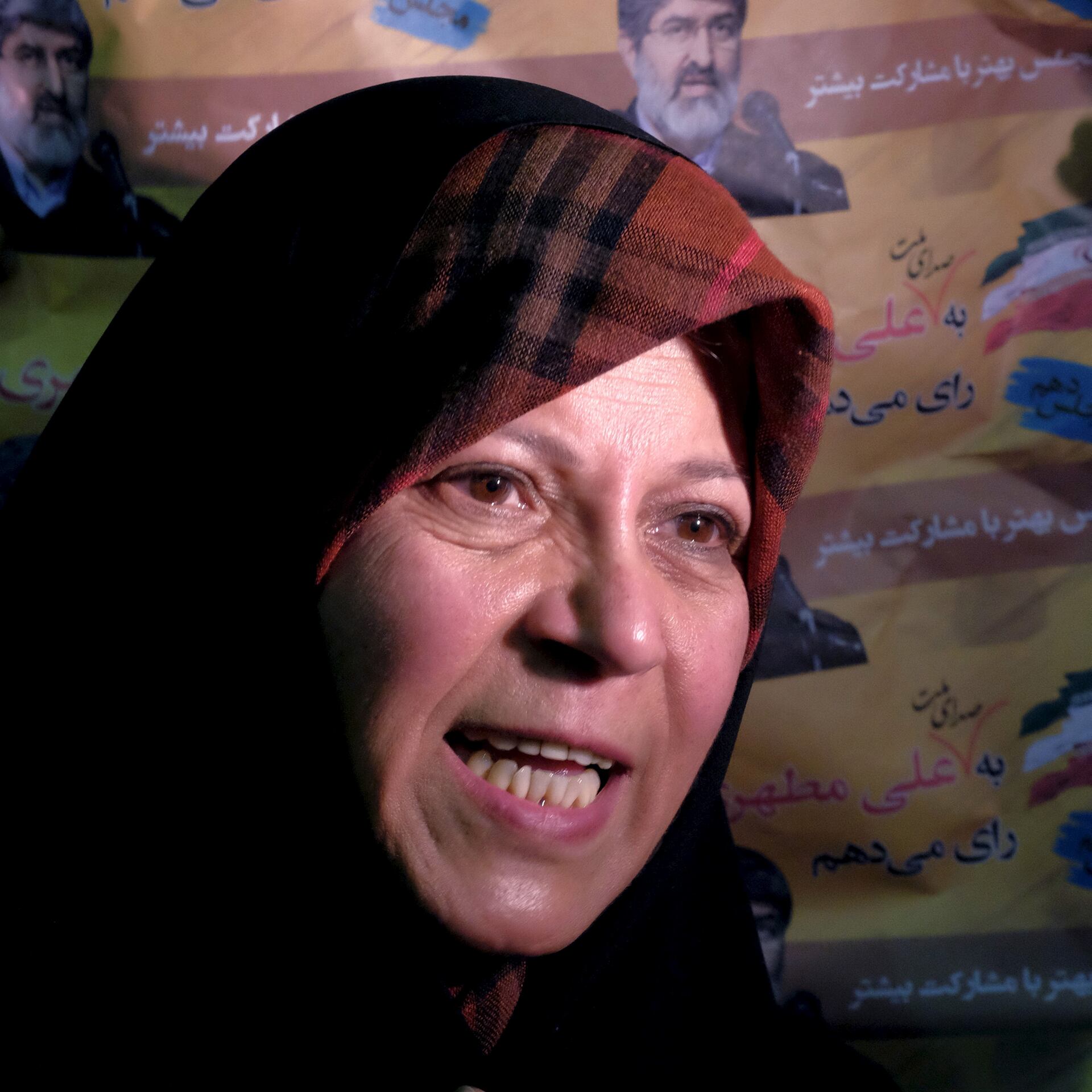 Faezeh Rafsanjani, daughter of former Iranian president Akbar Hashemi Rafsanjani (2016)
