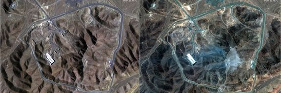 A combination picture shows satellite images over Fordow underground complex, before and after the US struck the underground nuclear facility, near Qom, Iran, June 20, 2025 (L) and June 22, 2025.