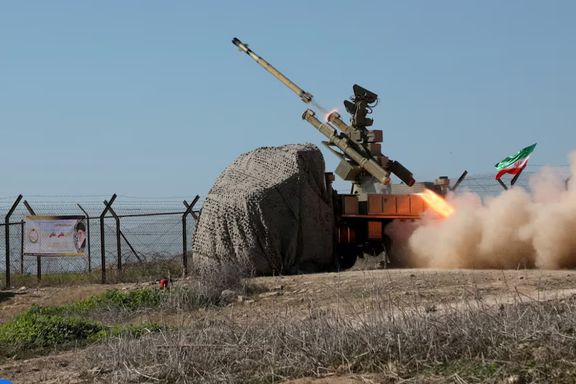 A missile is launched during a military exercise in an undisclosed location in the south of Iran, in this handout image obtained on January 19, 2024.