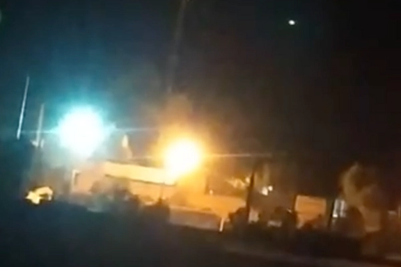 Screen grab from a video showing the police station in Rask. Dec. 15, 2023