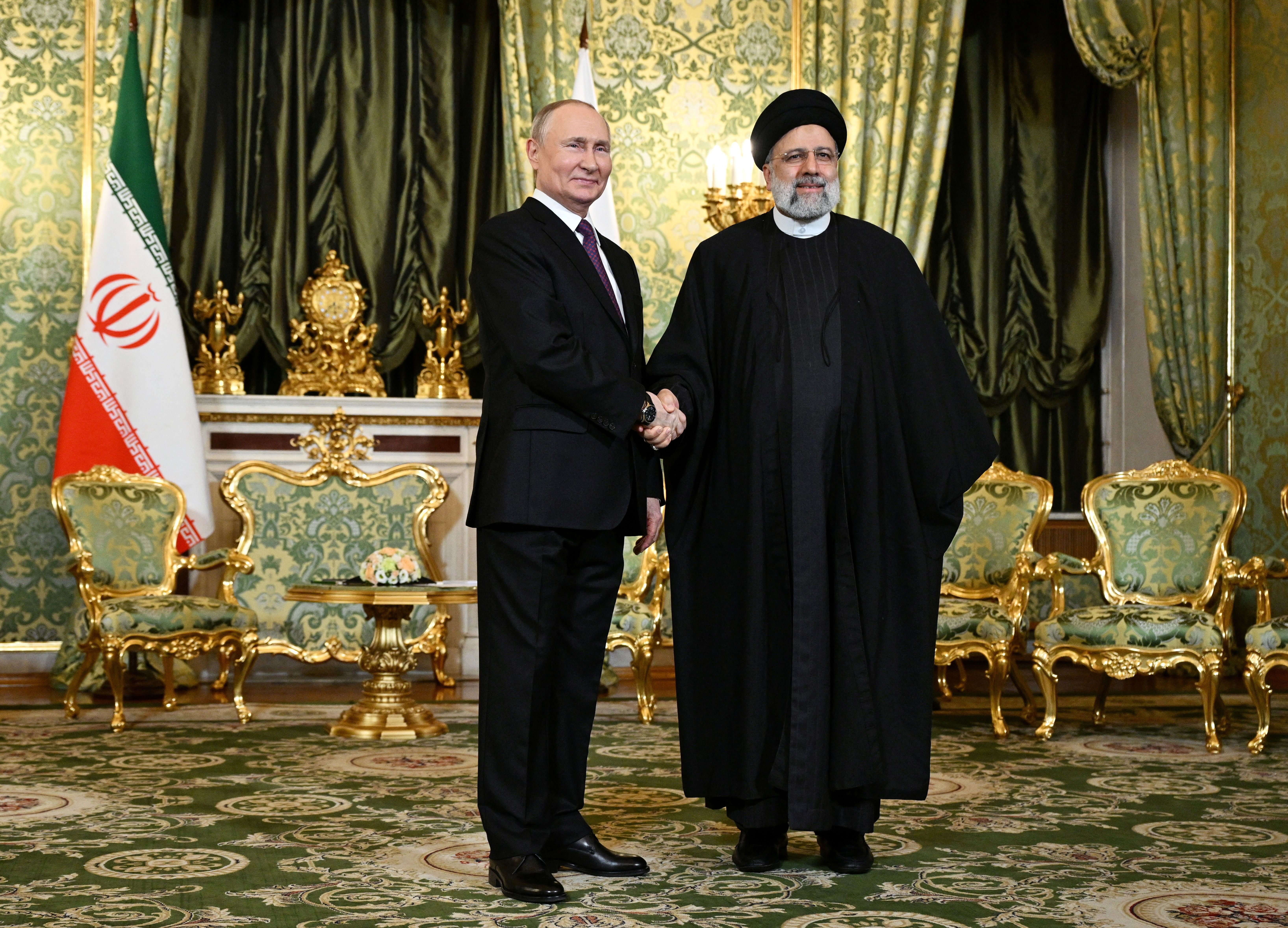 Russian President Vladimir Putin and Iranian President Ebrahim Raisi during a meeting in Moscow, Russia, December 7, 2023 