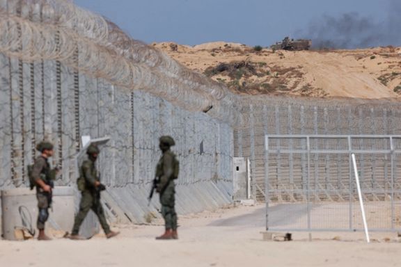 سربازان اسرائیلی در گذرگاه اِرِز (بیت حانون) در نزدیکی مرز نوار غزه، ۱۶ اردیبهشت