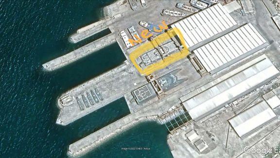 Satellite image from Qeshm Madkandaloo Shipbuilding Cooperative Company shipyard on the island of Qeshm in the Strait of Hormuz in the Persian Gulf