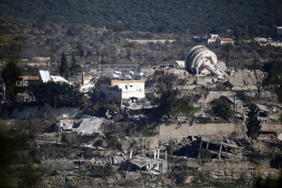 Damaged houses are seen in southern Lebanon, after the ceasefire between Israel and Hezbollah, as seen from northern Israel, January 13, 2025.