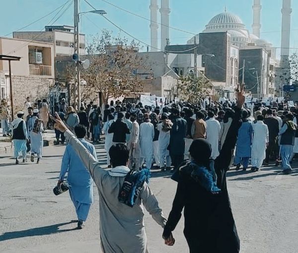 A scene of protests in Zahedan (November 2022)