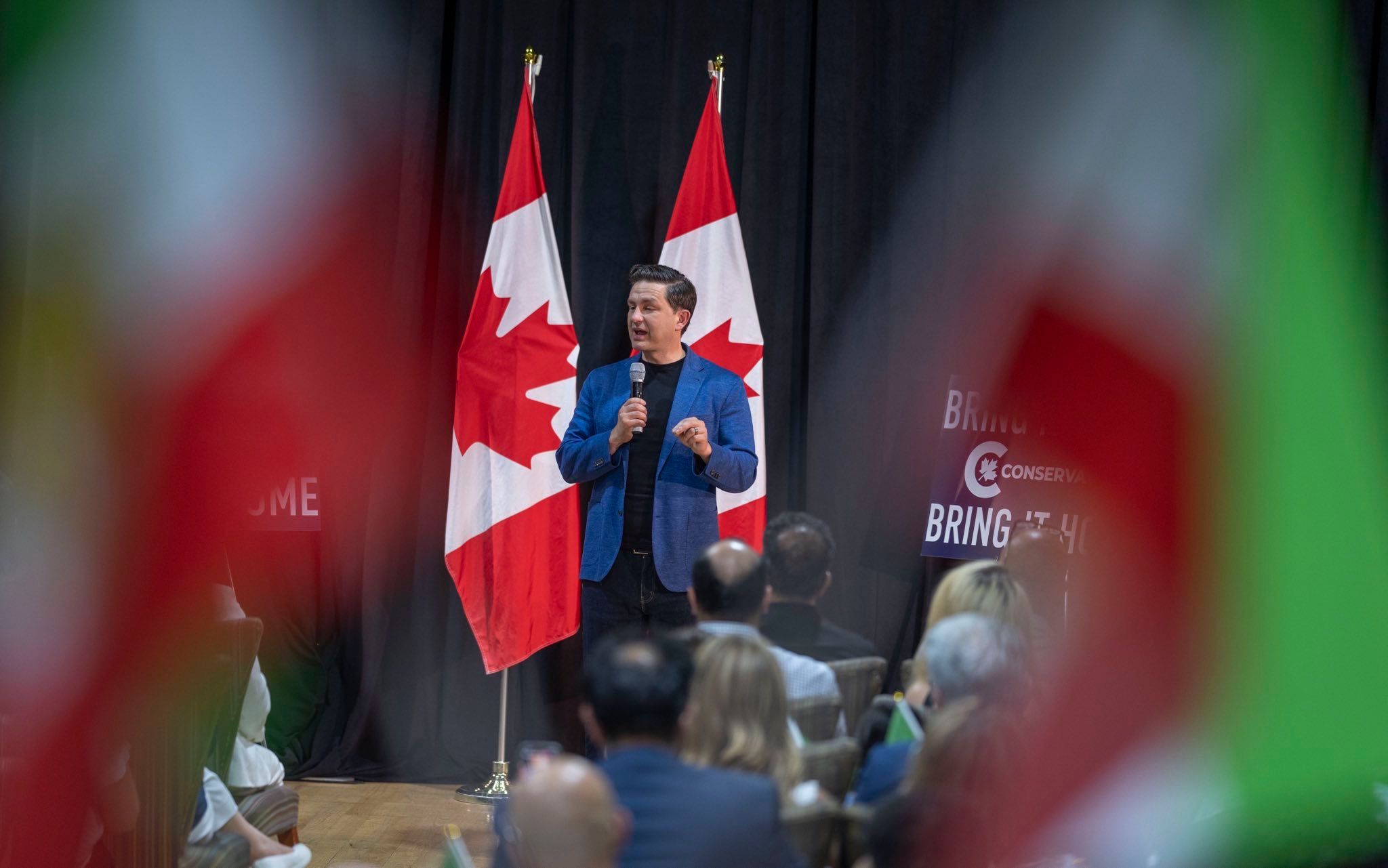 Pierre Poilievre, the leader of the Official Opposition of Canada, during a campaign event on August 28, 2023  