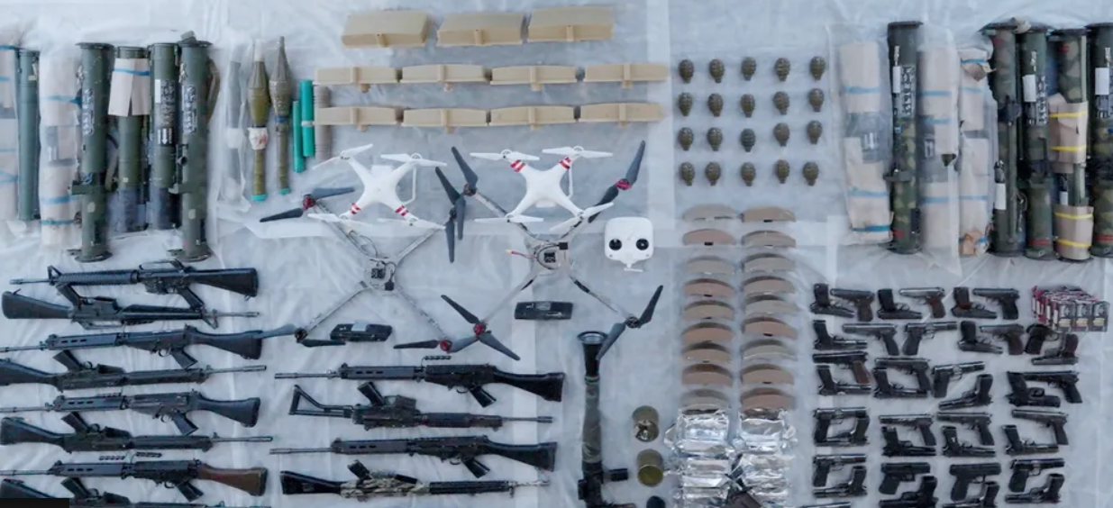 Iranian weapons seized by Shin Bet and Israeli army