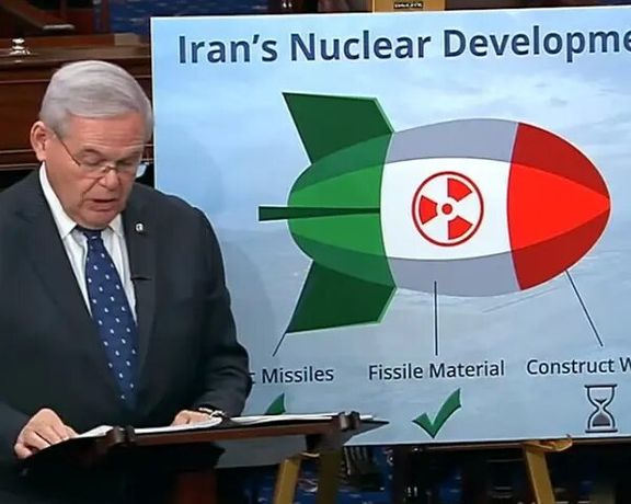 US Senator Bob Menendez criticizing the Biden Administration's Iran talks in the Senate in January 2022