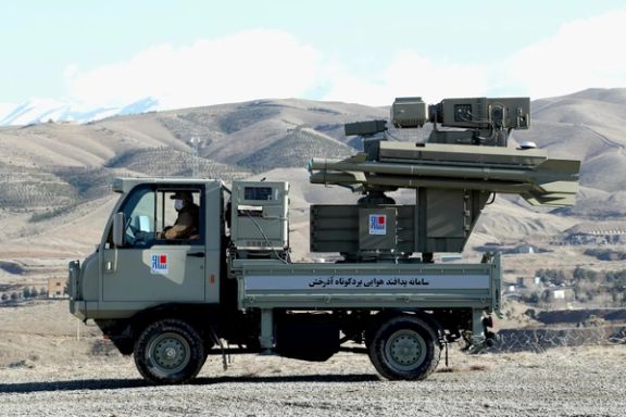 The short-range air defence system Azarkhsh is displayed during an unveiling ceremony in Tehran, Iran, in this picture obtained on February 17, 2024.