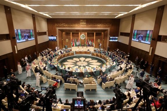 A general view shows the opening session of the meeting of Arab foreign ministers at the Arab League Headquarters, to discuss the Sudan and Syrian situations, in Cairo, Egypt May 7, 2023.