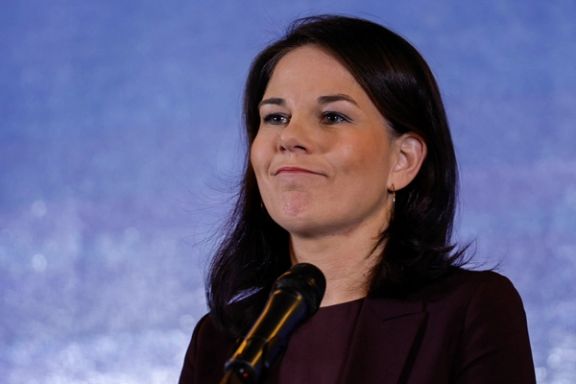 نشست خبری آنالنا بربوک، وزیر امور خارجه آلمان، در پکن، ۱۲ آذر