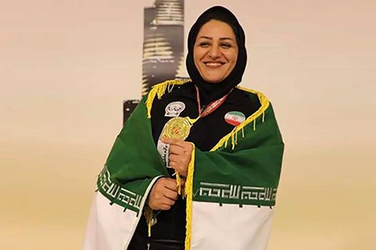 Roya Mahboodi, an Asian Women’s Arm-Wrestling champion