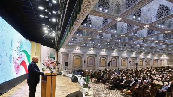 Speaker Ghalibaf delivering remarks in Mashhad. October 25, 2021