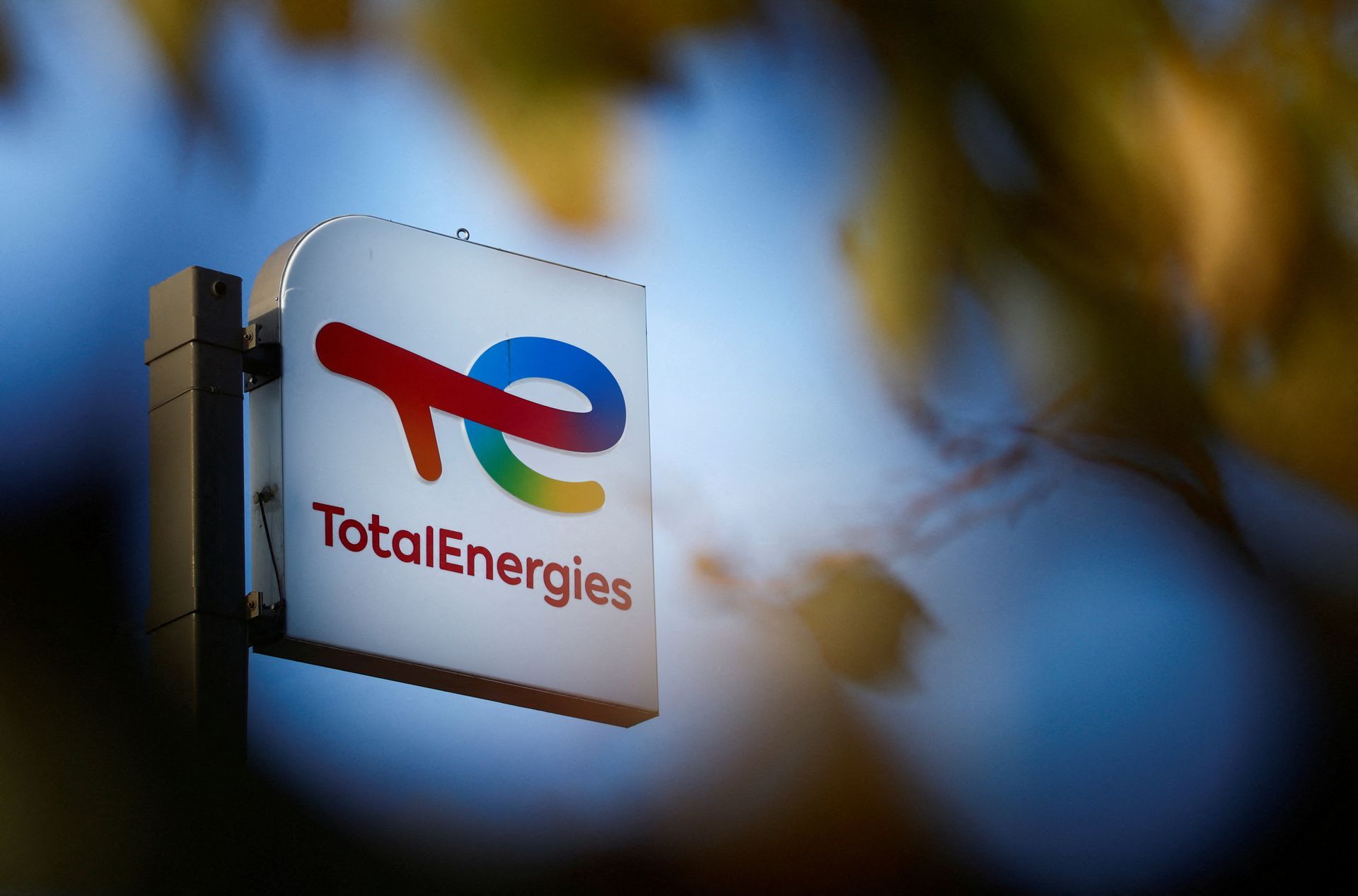  A sign with the logo of French oil and gas company TotalEnergies is pictured at a petrol station in Bouguenais near Nantes, France, November 14, 2022.