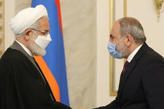 Iran's Prosecutor-General Mohammad-Jafar Montazeri meeting Armenian President Nikol Pashinian. October 13, 2021