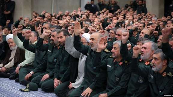 IRGC commanders attending a speech by Supreme Leader Ali Khamenei. Undated