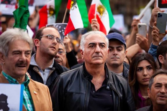 Iran’s exiled prince Reza Pahlavi, who has become a leading opposition figure since the start of Women, Life, Liberty movement, during a rally against the Islamic Republic in Washington in 2022