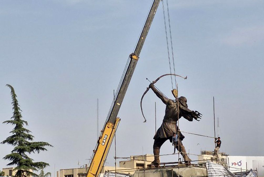 A statue of a mythical archer Arash is erected at a Tehran square following a 12-day war with Israel.