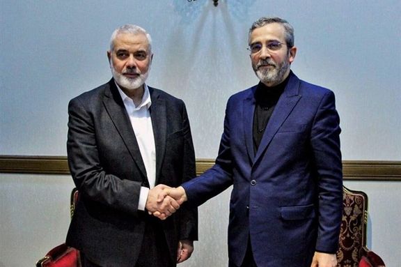 دیدار علی باقری کنی، سرپرست وزارت امور خارجه جمهوری اسلامی با اسماعیل هنیه، دوحه، ۳۰ خرداد