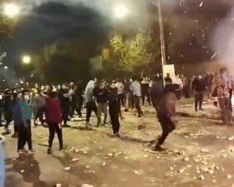 A scene from protests in Yazd earlier in October