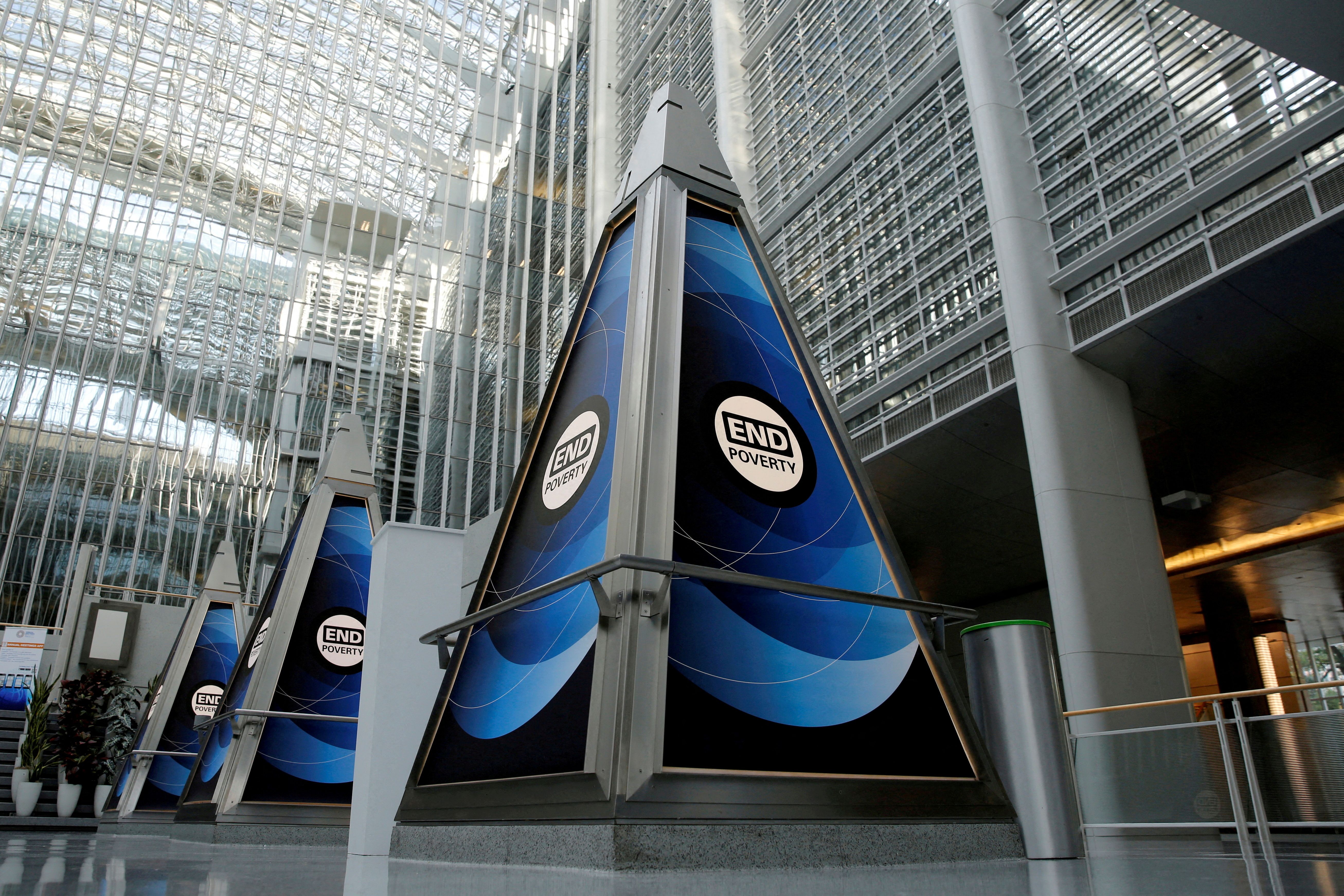 An atrium is seen at the World Bank headquarters in Washington, October 14, 2017.